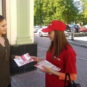 Промоутеры и промоакции,  раздача буклетов в Астане.