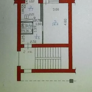 Продам 1 комнатную кв. в 1 мкр