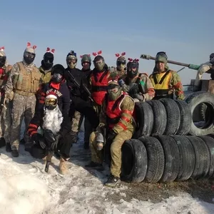 игра в Пейнтбол в клубе Скорпион Зимой Алматы