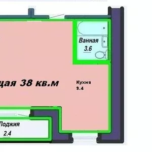 1комн,  Лесная поляна,  38 кв.метров,  недорого,  4 этаж