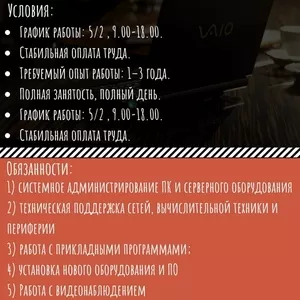 В IT-Аутсорсинг компанию требуется IT-специалист