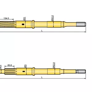 Хвостовик аналог Atlas Copco COP 1240EX,  COP 1338EX