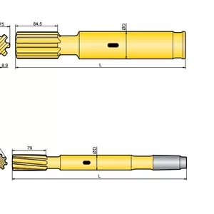 Хвостовик аналог Atlas Copco COP 1432,  COP 1435,  COP 1532