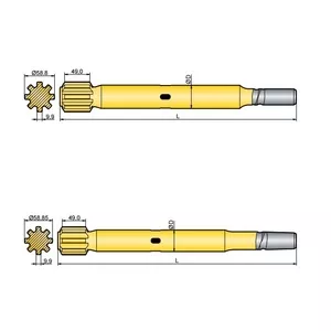 Хвостовик аналог Sandvik/Tamrock  HL 500,  HL 500 S,  HL 550 S,  HL 560 S