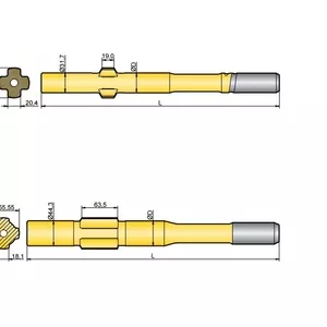 Хвостовик аналог Sandvik/Tamrock L 400,  L 500,  L 600,  L 750